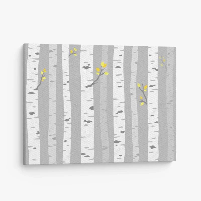 Canvas print scandinavian birch forest pattern