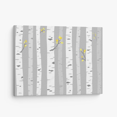 Canvas print scandinavian birch forest pattern • Wallissimo®