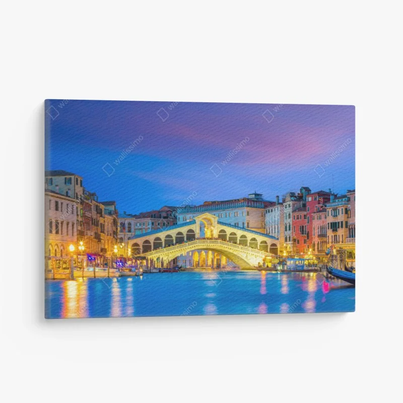 Canvas print Rialto bridge at twilight, Venice