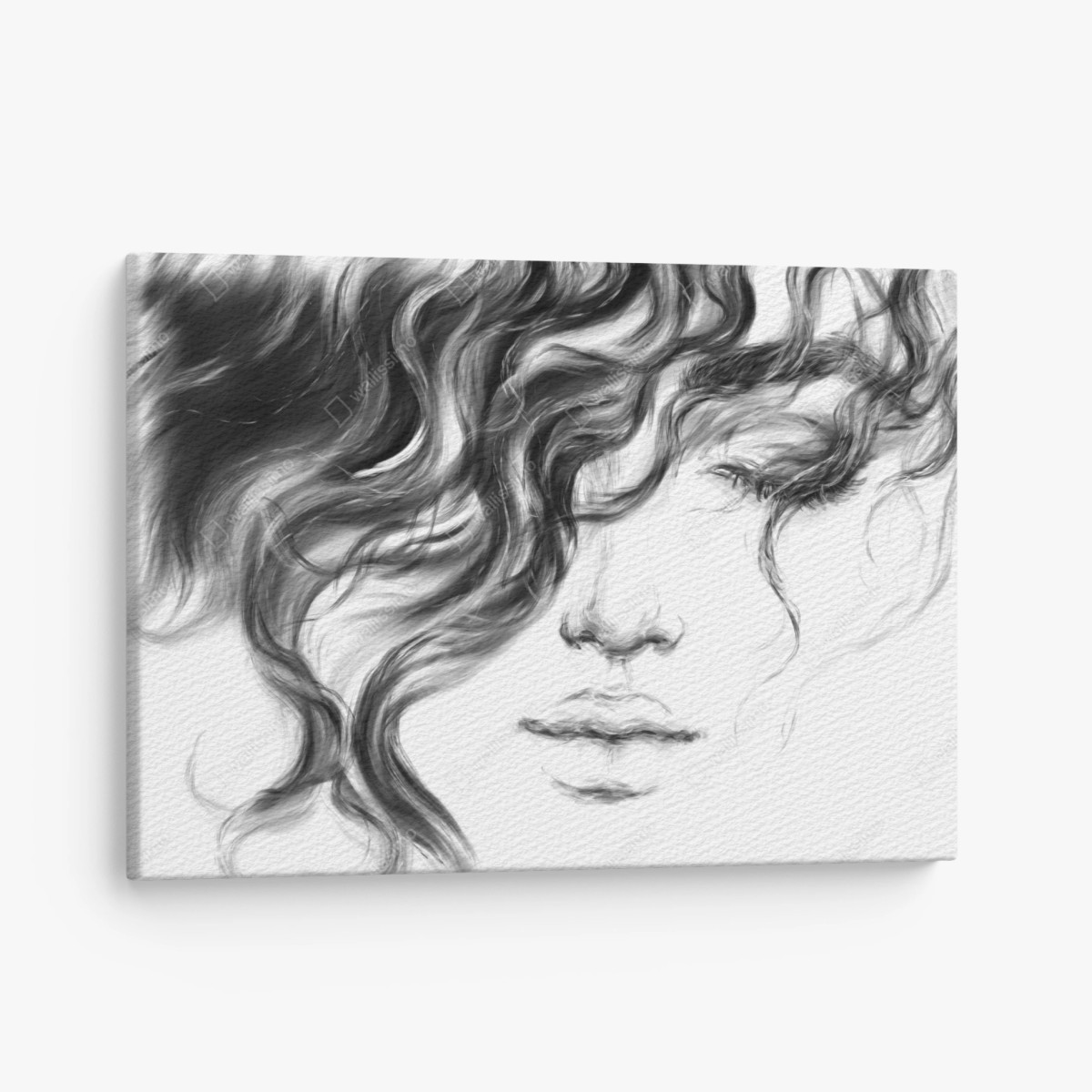 Canvas print ethereal monochrome portrait • Wallissimo®