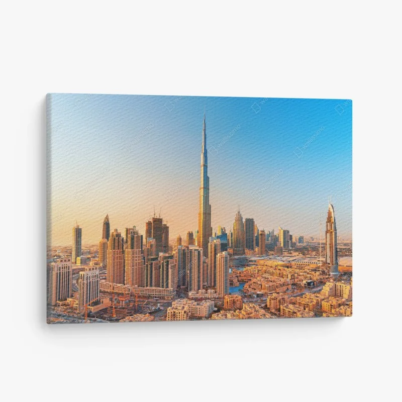 Canvas print Dubai skyline at golden hour