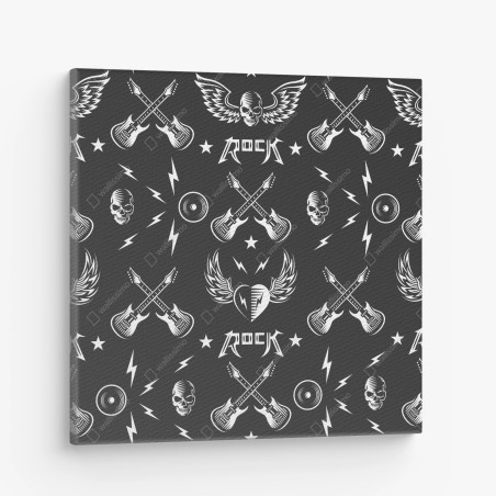 Canvas print rock icons seamless pattern • Wallissimo®