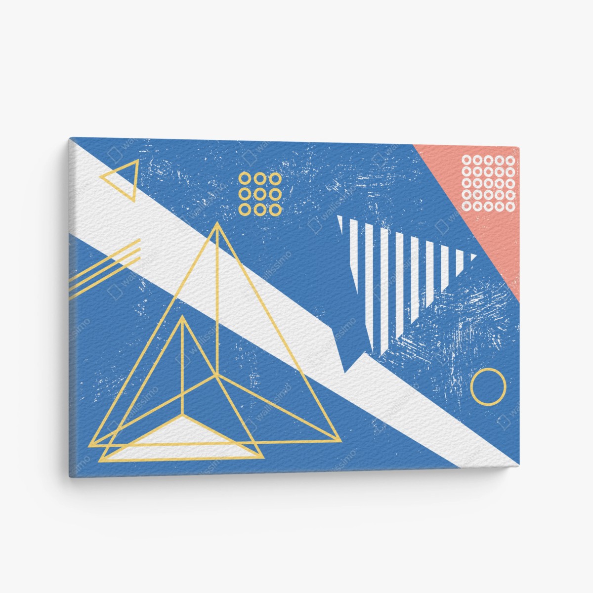 Canvas print blue geometric abstract composition • Wallissimo®