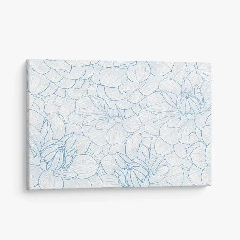 Canvas print delicate blue floral pattern