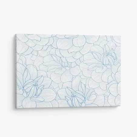 Canvas print delicate blue floral pattern • Wallissimo®