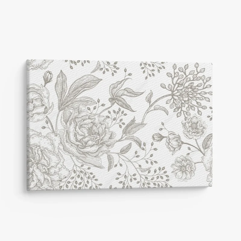 Canvas print delicate vintage botanical floral pattern