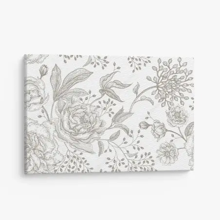 Canvas print delicate vintage botanical floral pattern • Wallissimo®