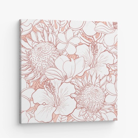 Canvas print delicate coral floral pattern • Wallissimo®