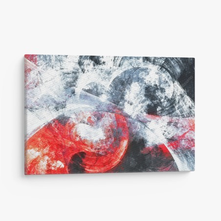 Canvas print dynamic red and white abstract motion • Wallissimo®