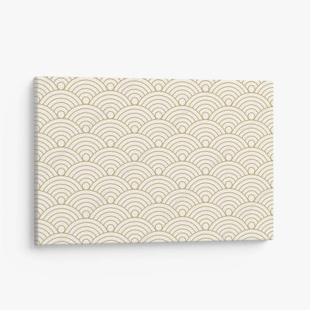 Canvas print gold seigaiha wave pattern • Wallissimo®