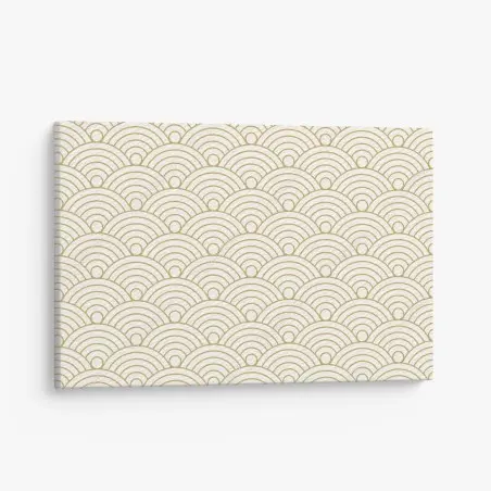 Canvas print gold seigaiha wave pattern • Wallissimo®