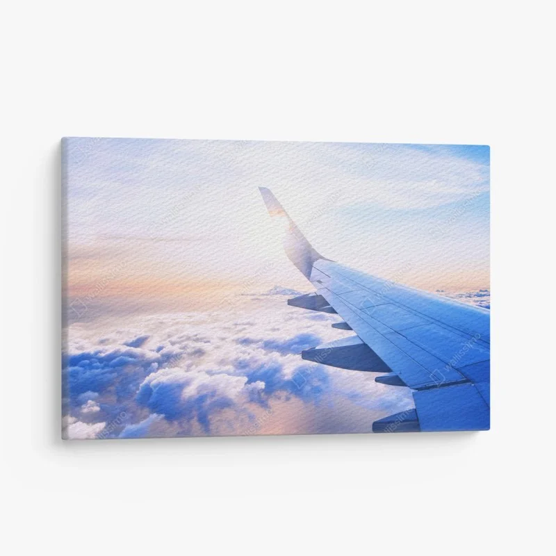 Canvas print above the clouds aerial view