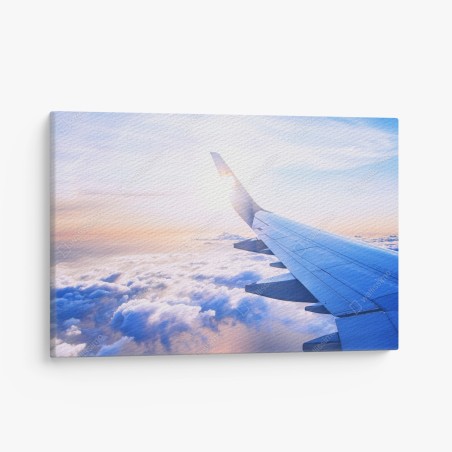 Canvas print above the clouds aerial view • Wallissimo®