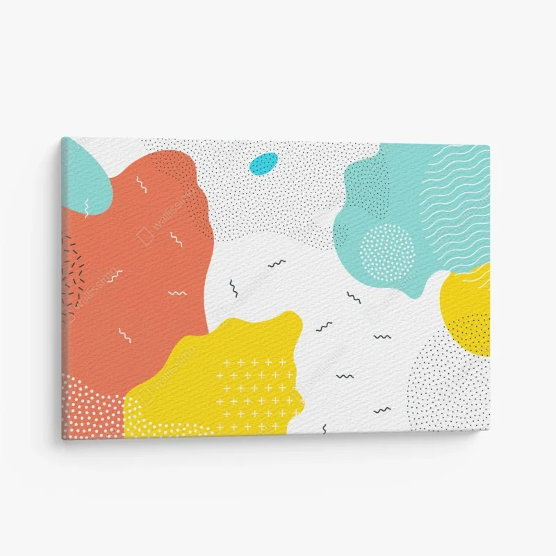 Canvas print playful abstract shapes in vibrant colors