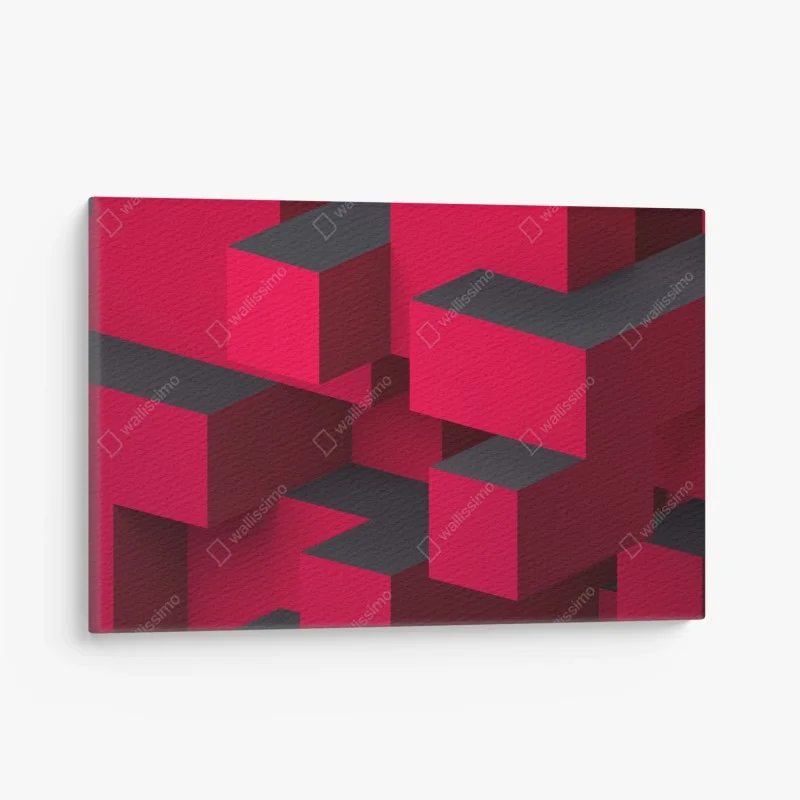 Canvas print bold red geometric blocks