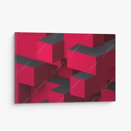 Canvas print bold red geometric blocks • Wallissimo®