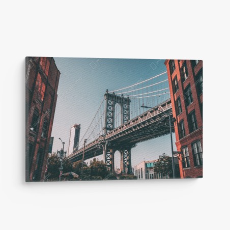 Canvas print Manhattan bridge urban perspective • Wallissimo®