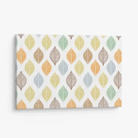 Canvas print pastel leaf pattern wall art • Wallissimo®