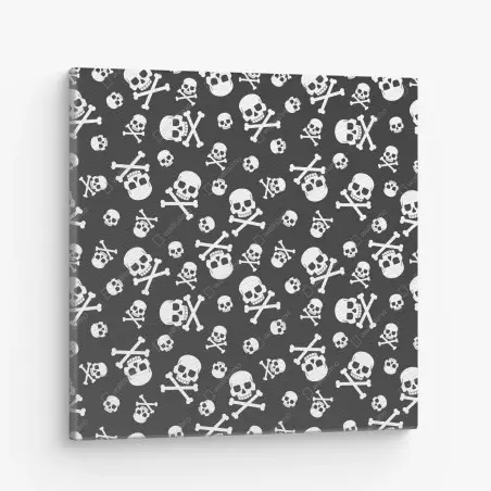Canvas print white skull pattern on gray background • Wallissimo®