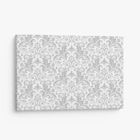 Canvas print elegant gray damask pattern • Wallissimo®