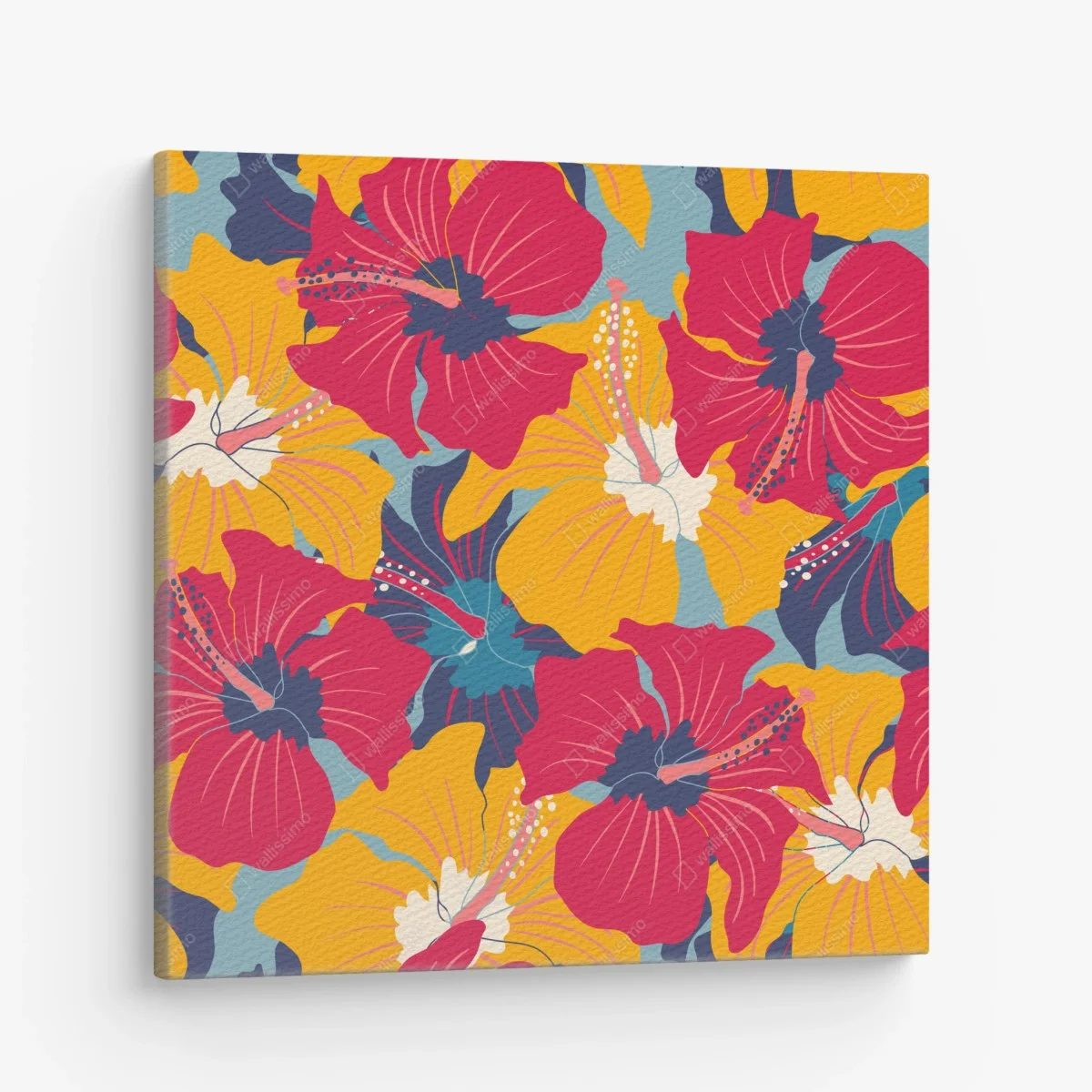 Canvas print vibrant hibiscus floral pattern ⁕ Wallissimo® Canvas print vibrant hibiscus floral pattern ⁕ Wallissimo®