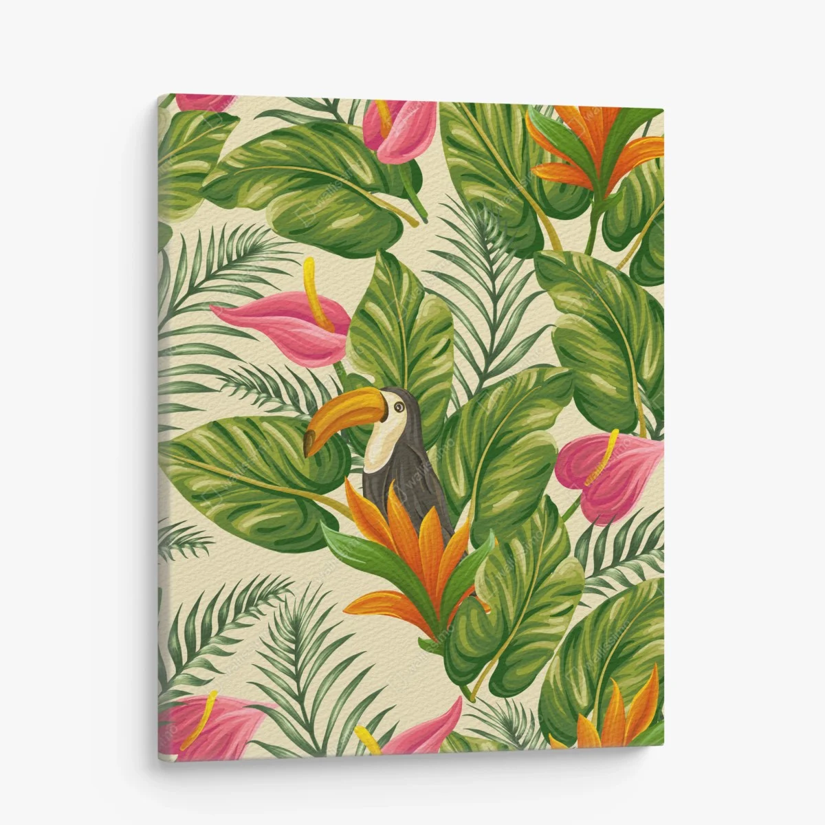 Canvas print tropical toucan botanical pattern ⁕ Wallissimo® Canvas print tropical toucan botanical pattern ⁕ Wallissimo®