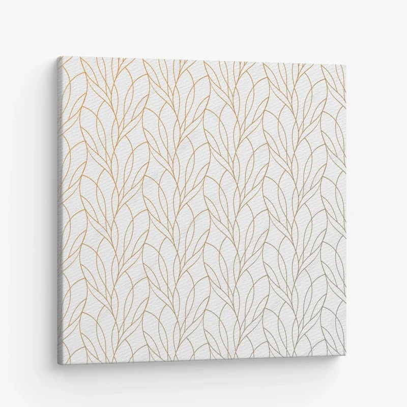Canvas print golden leaf pattern on white background