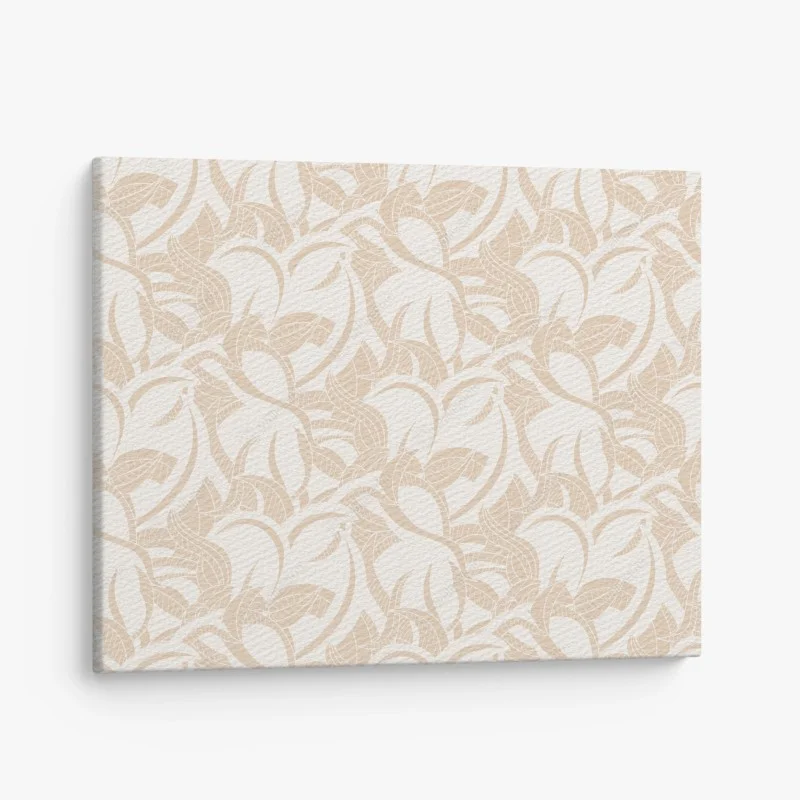 Canvas print beige botanical leaf pattern