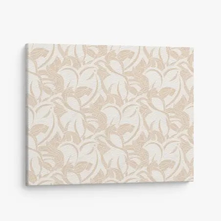 Canvas print beige botanical leaf pattern • Wallissimo®