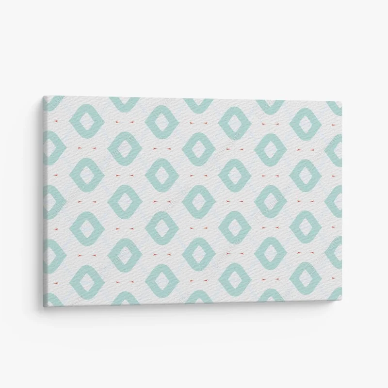 Canvas print turquoise geometric diamond pattern