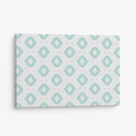Canvas print turquoise geometric diamond pattern • Wallissimo®