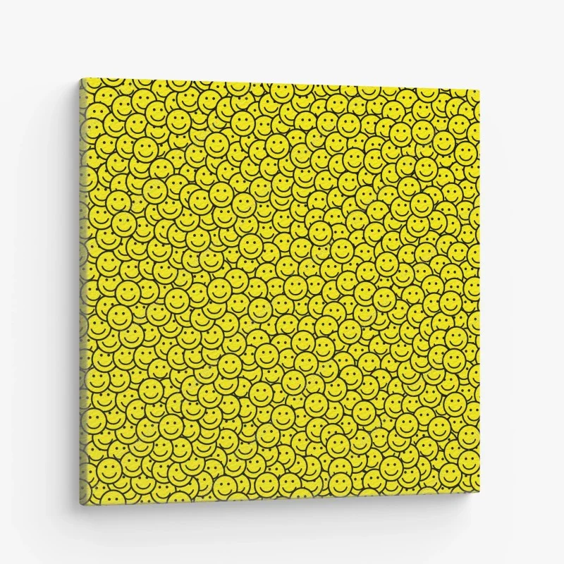 Canvas print cheerful smiley faces pattern