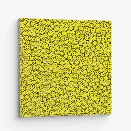 Canvas print cheerful smiley faces pattern • Wallissimo®