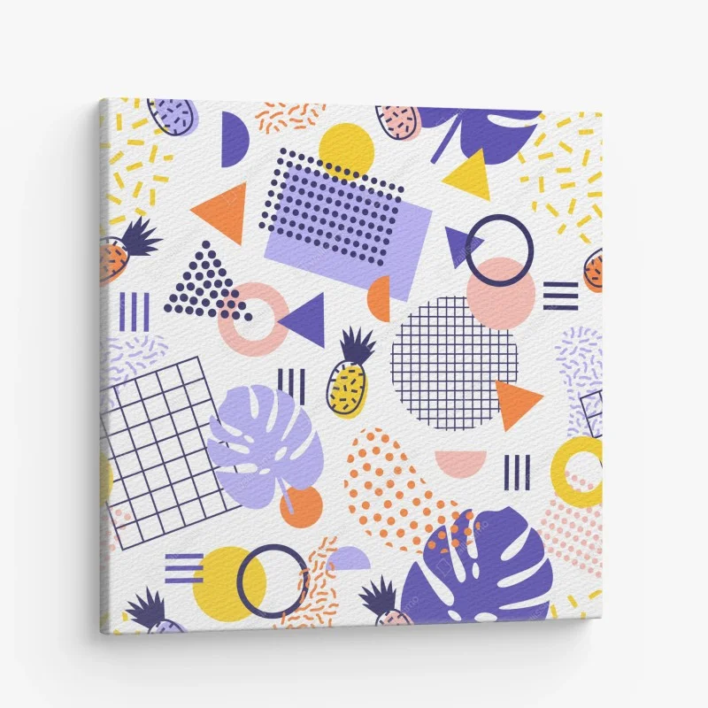 Canvas print playful tropical geometric pattern