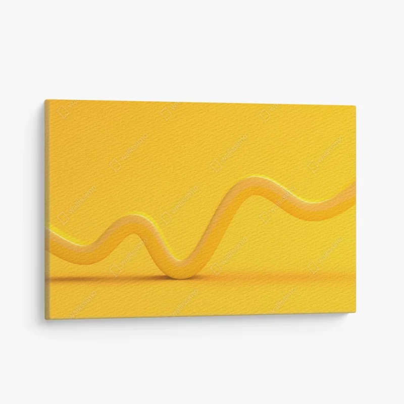 Canvas print sunny yellow 3d abstract curve