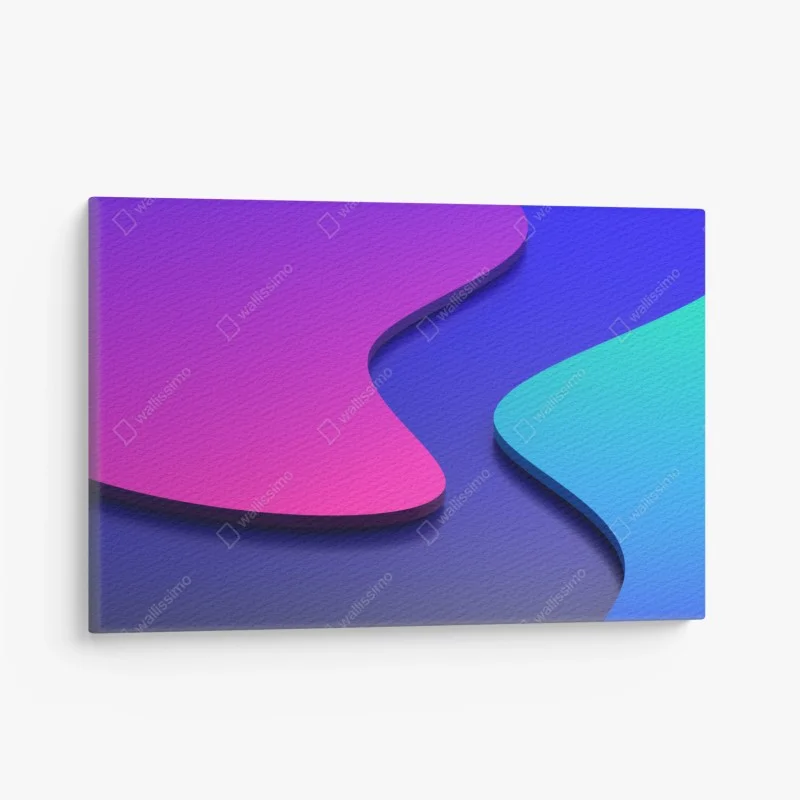 Canvas print vibrant purple and blue abstract 3d shapes
