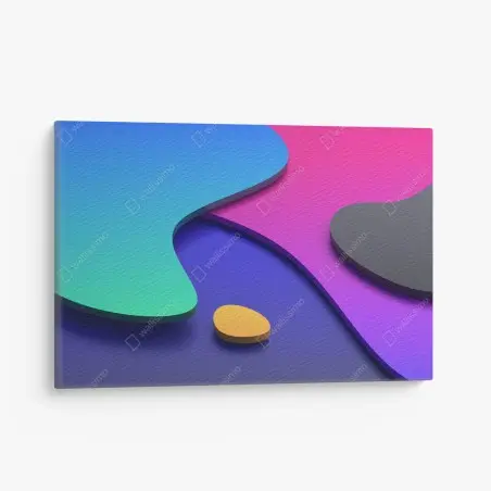 Canvas print vibrant abstract 3d curves • Wallissimo®