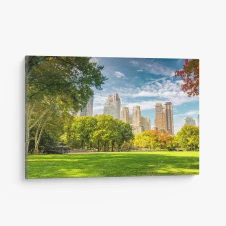 Canvas print Central Park autumn skyline • Wallissimo®