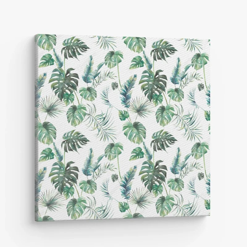 Canvas print watercolor tropical leaves pattern