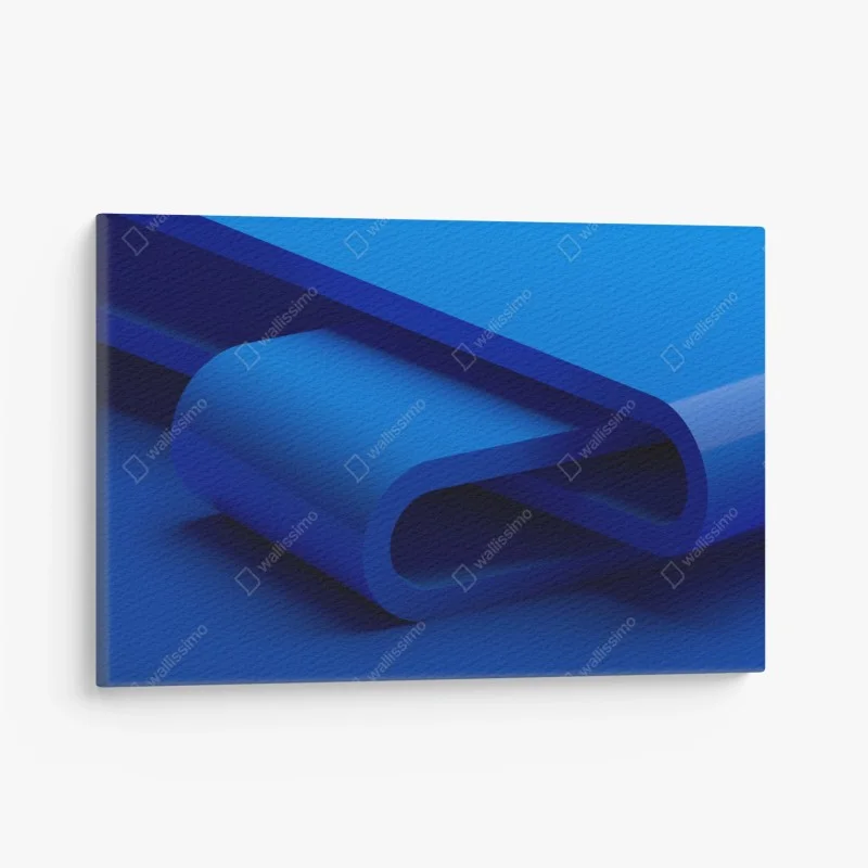 Canvas print minimal blue ribbon geometry