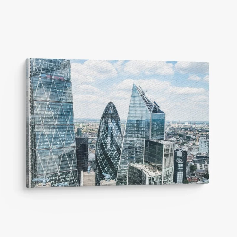 Canvas print modern London skyline with glass skyscrapers