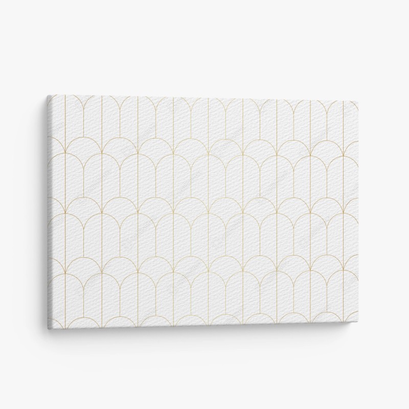 Canvas print gold art deco arch pattern