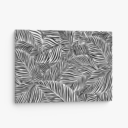 Canvas print monochrome tropical leaf pattern • Wallissimo®