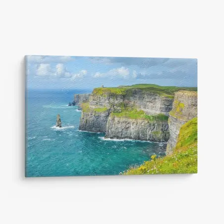 Canvas print dramatic coastal cliffs and ocean view • Wallissimo®