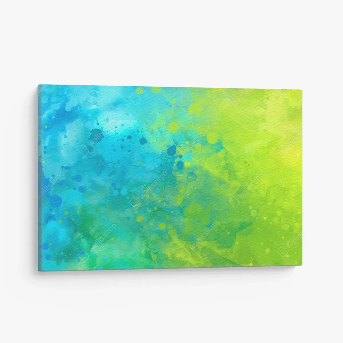Canvas print vibrant turquoise and lime watercolor splash ⁕ Wallissimo® Canvas print vibrant turquoise and lime watercolor splash ⁕ Wallissimo®