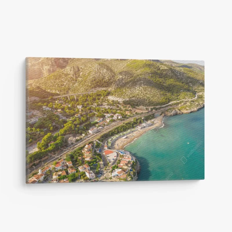 Canvas print turquoise coastal landscape from above
