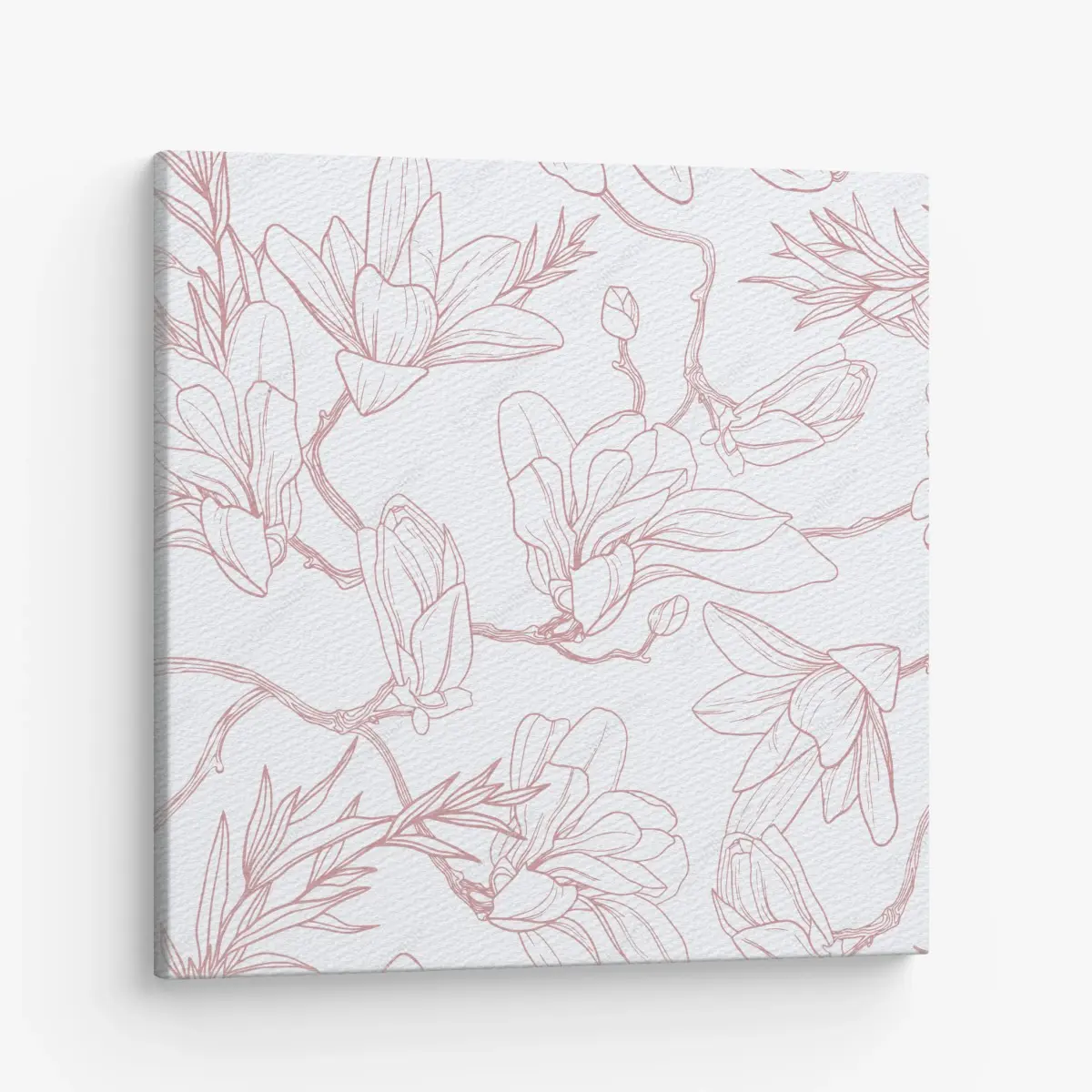 Canvas print delicate magnolia floral pattern in soft pink ⁕ Wallissimo® Canvas print delicate magnolia floral pattern in soft pink ⁕ Wallissimo®