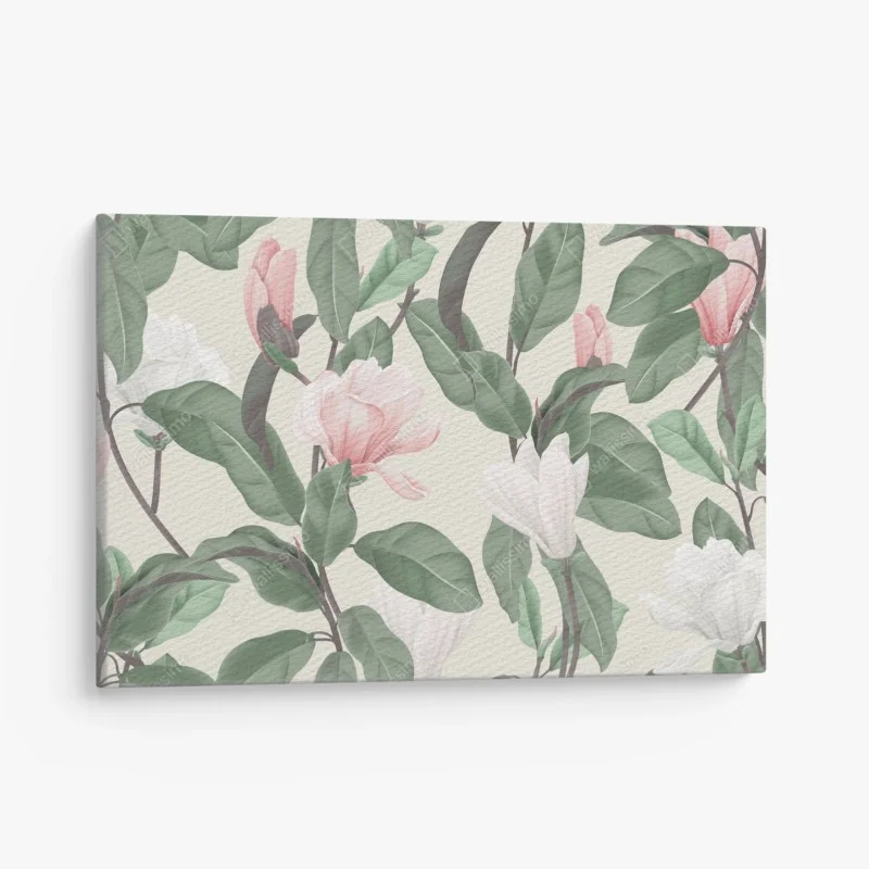 Canvas print vintage magnolia floral pattern