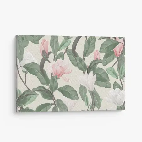 Canvas print vintage magnolia floral pattern • Wallissimo®