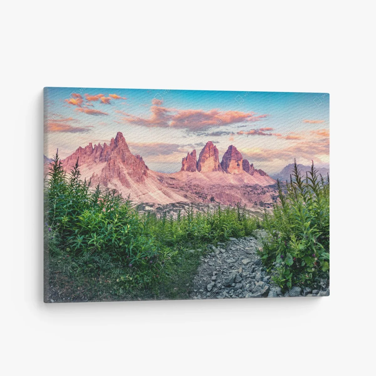 Canvas print alpine sunset at Tre Cime di Lavaredo ⁕ Wallissimo® Canvas print alpine sunset at Tre Cime di Lavaredo ⁕ Wallissimo®